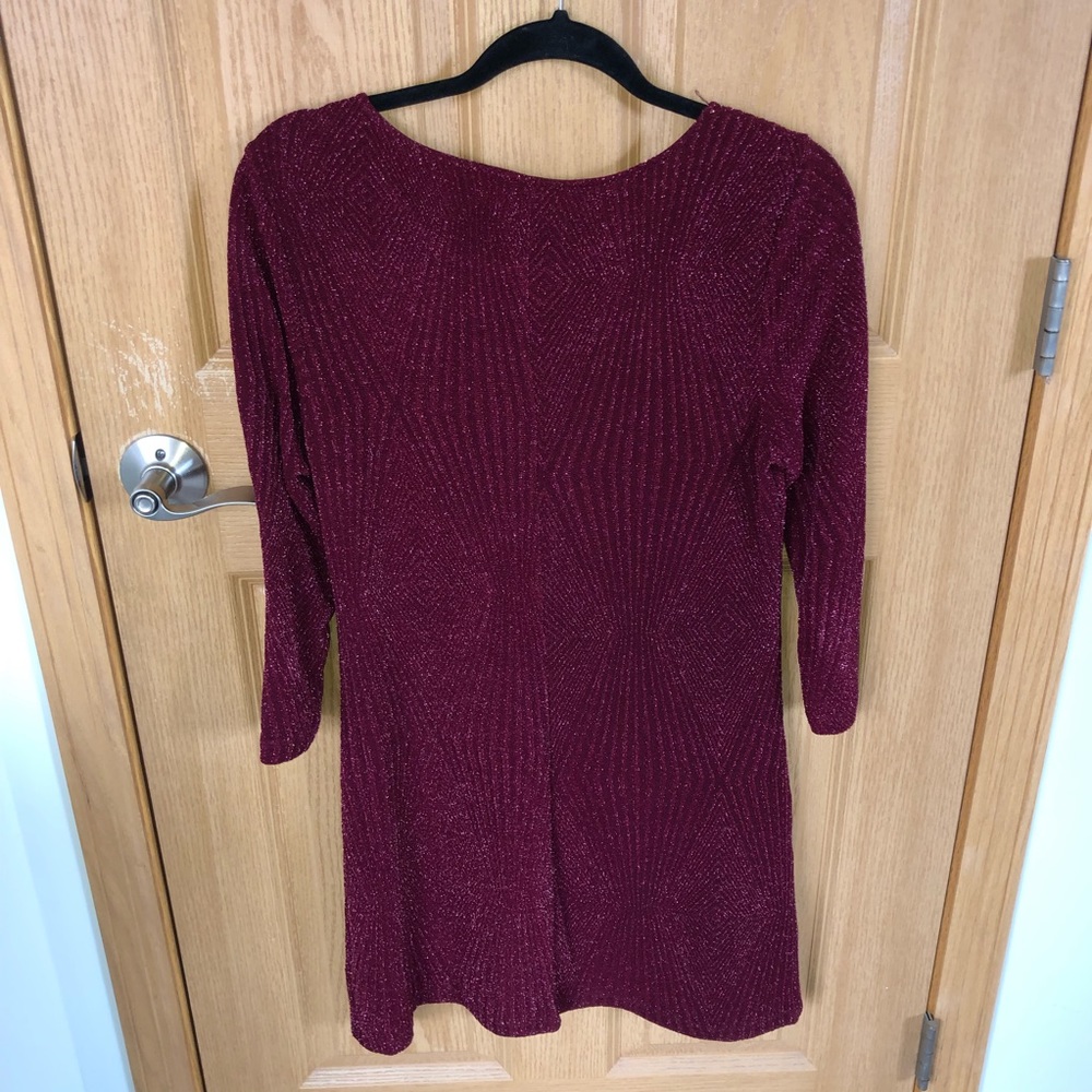 Maroon Dress with Silver Sparkle - Picture 3 of 4